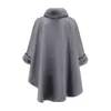 Misto Lana da Donna Laipelar Elegante Mantella Invernale Cappotto da Donna Manica Lunga Collo in Pelliccia Sintetica Capispalla Autunno Casual Streetwear Mantello SoprabitoW