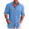 Erkek Günlük Gömlekler Sonbahar Pamuk Keten Gömlek Erkekler Gevşek Kırmık Bluz Izgara Uzun Kollu Tişört Plus Boyut 5xl Moda Yakışıklı Erkek Tişört 230331