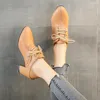 Jurk Schoenen Voor Vrouwen 2023 Lente Puntschoen Vrouwen Pompen Mode Lace Up Enkele Schoen Zwart Kantoor Dames Zapatos de Mujer