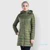 2024-Women's Yoga Cotton Down Hooded Jacket Outfit Solid Color Puffer Coat Sport Lång stil Vinterutkläder Keep Warm 454