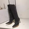 High Heel Crystal Boots Designer Women Knee Boot Sexy Slim Design Luxury Over-the-knee Boots