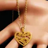Kolye Kolyeler Erik Çiçek Paslanmaz Çelik Kolye Kadınlar için Kalp Altın Renkli Kolye Takı Colgantes Mujer Moda N18205S07