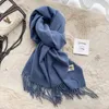 Halsdukar vinter halsduk solid tjockare kvinnor ull kashmir nacke huvudet varm pashmina dam sjalar och wraps bandana tassel 231101