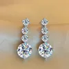 Ear Cuff Nkhog S925 Silver Drop Earrings For Women 26 D Color VVS1 Diamond Engagement Wedding Jewelry Gift 231101