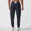 Lulu Men Jogger Long Pants Sport Yoga Outfitクイックドライドローストリングジムポケットスウェットパンツメンズカジュアルエラスティックファイス128