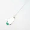 New ladies sterling silver classic cyan pink egg-shaped splash splash enamel silver necklace jewelry couple holiday gift LJ201009253O