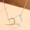 Merk Geometrische dubbele ringontwerp S925 Zilveren hanger ketting mode sexy vrouwen dubbele kleur kraag ketting ketting voortreffelijke sieraden