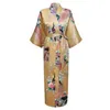 Robe Kimono à fleurs japonaises rose entière, Lingerie Sexy, peignoir Long, vêtements de nuit, Costume de Sauna, Robe de mariée, grande taille, N229K