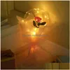 Palloncino San Valentino Palloncini a LED Luce luminosa Bobo Ball Lampeggiante Rose Bouquet Amante Regali per il compleanno Festa di nozze Drop Deliv Dhsyb