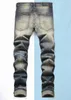 Nya män Robin Ripper Jeans Denim Pants Skinny Fit Slim Stretch Men's Miri Stars Brodery Jean Trousers Patchwork Distessed Size 29-38 Grey