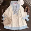 Vestes pour femmes Japonais Femmes Arrivée Preppy Style Turn Down Collier à manches longues Manteaux Femme Contraste Couleur Lolita Mignon Vêtements d'extérieur