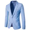 Herrdräkter Bourgogne Blazer kostym jacka smal fit man fritid fast färg fond ungdom liten enkel lös kapp trend