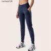 LL femmes Yoga neuvième pantalon pousser Fitness Leggings doux taille haute hanche ascenseur élastique décontracté Jogging 7 couleurs 2023