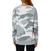 Sweats à swets pour femmes Cadeau de bureau de haut bureau à manches longues Pullor quotidien d'automne hivernal doux camouflage décontracté imprimé équipage adulte cou