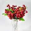 Party Decoration Artificial Lifelike bär Berry Stems Buske Holly Branch Simulation Decorative Fruit Plants Fake Mini för