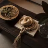 Dekorativa figurer hand snidad boho trä knutdekor för vardagsrum sovrum kaffekedja länk