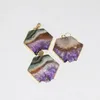 Gioielli di moda Fetta naturale Collana di quarzo di cristallo viola pendente maschile lastra grezza geode druzy ametiste ciondolo in pietra donne 201012793