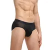 Cuecas ultrafinas mens briefs sexy sorte jacquard roupa interior respirável secagem rápida