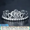 925 Silver Women Fit Pandora Pierścień Oryginalne serce Crown Pierścienie mody błyszczące geometryczna księżniczka Tiara Crown Linia