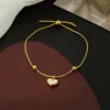 Chaînes mignon coeur coquille naturelle pendentif collier Bracelet couleur or collier en acier inoxydable cadeau bijoux