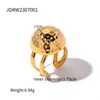 Naszyjniki Zestaw młodzieżowy pucby młotek faktura piłka półkola pusta pierścień stadnina 18k złota biżuteria modowa dla kobiet
