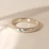 925 Sterling Silver Rings for Women Brushed Matte Silver Blue Crystal Wedding Engagement Ring Storlek 6/7/8/9
