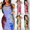 Femmes Graffiti robe ajustée dames filles Boho longues robes Maxi soirée plage robes moulantes robe d'été 2526