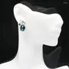 Boucles d'oreilles à tige en argent pour femmes, 18x11mm, SheCrown, fortement recommandée, topaze bleue de Londres créée, meilleure vente
