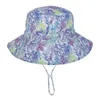 Chapeaux Casquettes Enfants Seau Chapeau Avec Mentonnière Printemps Été Plage Soleil Protection Ronde Top Bébé Cadeau À Large Bord Beau Pêcheur Solide En Plein Air