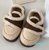 Women Cotton Shoes Lamb Wool Thickened Plush Warm Snow Flat Non-slip Fashion Sweet Women's Zapatos