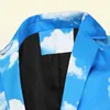 Suits Blazers 2022 Men Autumn And Winter New Fashion Blue Sky White Cloud Printed Suit Youth Random Single Button Suit J2209064397702