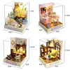Accessoires de maison de poupée enfants en bois miniature maisons de poupée Kit cadeau jouets Roombox meubles boîte théâtre jouet pour enfants anniversaire 231102