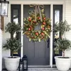 Decorative Flowers Wreaths Autumn Door Wreath Christmas Halloween Decoration Pomegranate Garland Harvest Artificial Wreath Thanksgiving Home Decor 231102