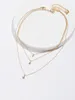 Choker Chokers Trend Three Layers Acrylic Pendant Necklace Women's Vintage Elegant ClaVicle Chain Banket smycken Tillbehörskokare LLIS22