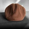 Berets klassiska stripe sboy cap för män kvinnor vinter ull platt murgröna vintage gatsbay hatt irländsk utomhus cabbie beret 07