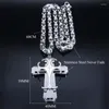 Pendant Necklaces Catholic Christ Jesus Cross Necklace Stainless Steel Religion Big Christmas Gift Jewelry Corrente Feminina