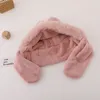 Berretti Invernali Cappello per bambini Sciarpa in un pezzo di pelliccia sintetica Cappelli per bambini Orecchie da orso carino Berretto caldo per ragazze Ragazzi Berretti antivento Bambini Peluche