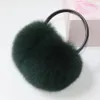 Ear Muffs Arrival Women Plush Genuine Fox Fur Earmuff Winter Lady Big Pompoms Fox Fur Fluffy Earmuffs Warm 100% Real Fox Fur Ear Cover 231101