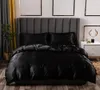 Ensemble de literie de luxe King Size noir Satin soie couette lit maison Textile reine taille housse de couette CY2005192116439