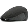 Berets HT4240 For Men Women Spring Autum Patchwork Beret Cap Retro Striped Ivy Sboy Flat Artist Painter Hat