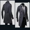 Mélanges de laine pour hommes Trench-coat à double boutonnage pour hommes 2023 Mélange d'hiver de haute qualité Mode Casual Slim Fit Veste de couleur unie 231102