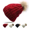 Berretti Beanie/Skull Caps Inverno Caldo Cappelli Donna Bambini Bambini Skullies Pom Più Spessa Maglia Morbida Pelliccia Pompon Outdoor Casual Davi22