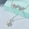 Conjuntos de jóias de casamento forma de floco de neve cristal silvercolor colar brincos liga de zinco para mulher na festa luxo estilo romântico 231101