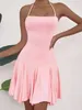 Urban Sexy Dresses Women Spaghetti Strap Bodycon Mini Dress Sleeveless Party Evening Club Female Soild Color