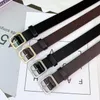 Belts Ins Vintage Metal Square Buckle Belt For Women's Simple And Versatile Summer Unisex Matching Jeans Wide