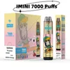 IMINI Tornado 7000 Pouffle Poix de vape jetable Cigarettes électroniques 15 ml Pod Mesh Bobine 6 Couleurs brillantes