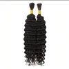 マイクロ編み髪の人間のバージンヘアバルク深い波は、3ピース /ロットを編むための人間の髪の毛の編組なし