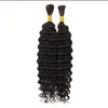 Micro Braiding Hair Human Virgin Hair Bulk Deep Wave No Weft Human Hair Braids Extension för flätning 3 stycken / parti