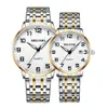 Montres-bracelets Couple Montres Pour Maman Papa Acier Étanche Grand Cadran Lumineux Date Horloge Mâle Hodinky Mode Quartz Lovers255E