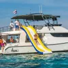 Utomhusspel Anpassad uppblåsbar vatten Yacht Slide Commercial Fun Play Equipment Air Dock Slide for Boat8
